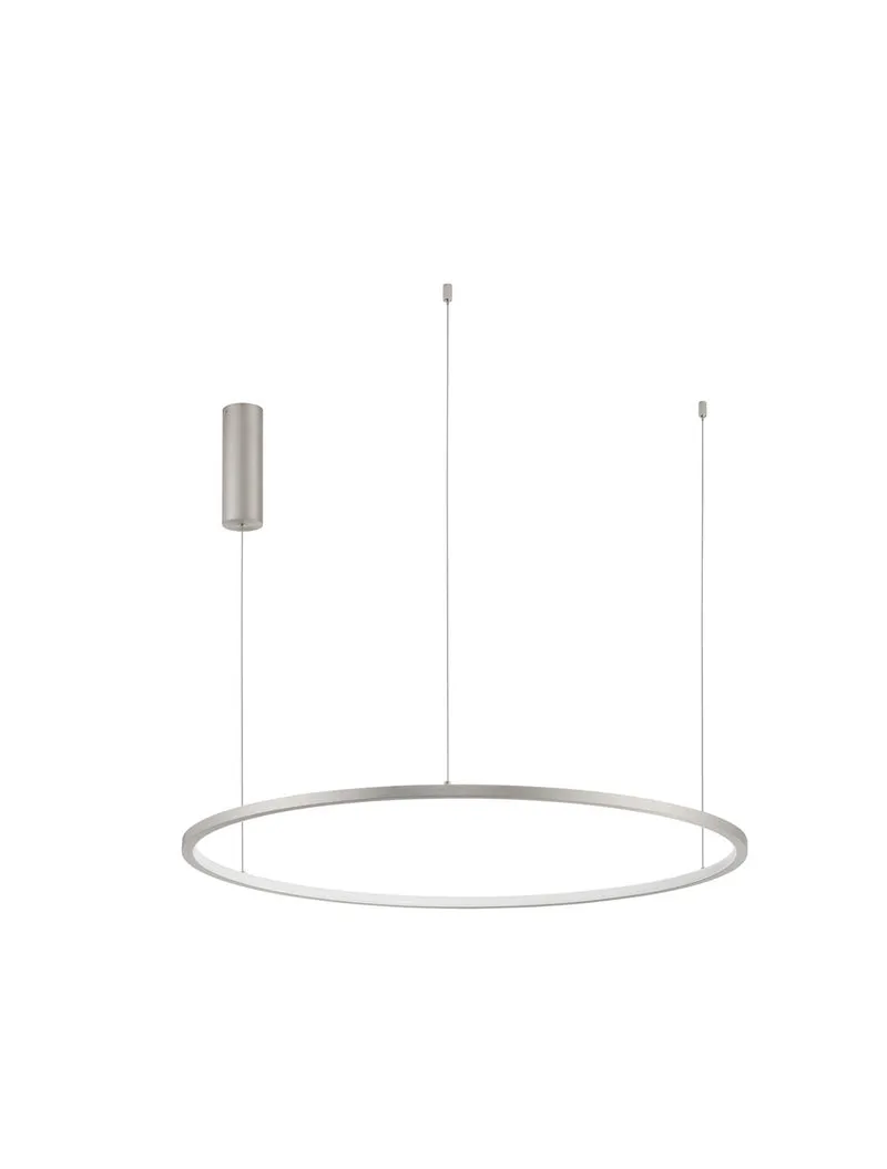 B-Ware Nova Luce Pendelleuchte Hängeleuchte TARQUIN LED Silber Warmweiß dimmbar Ø 80 cm