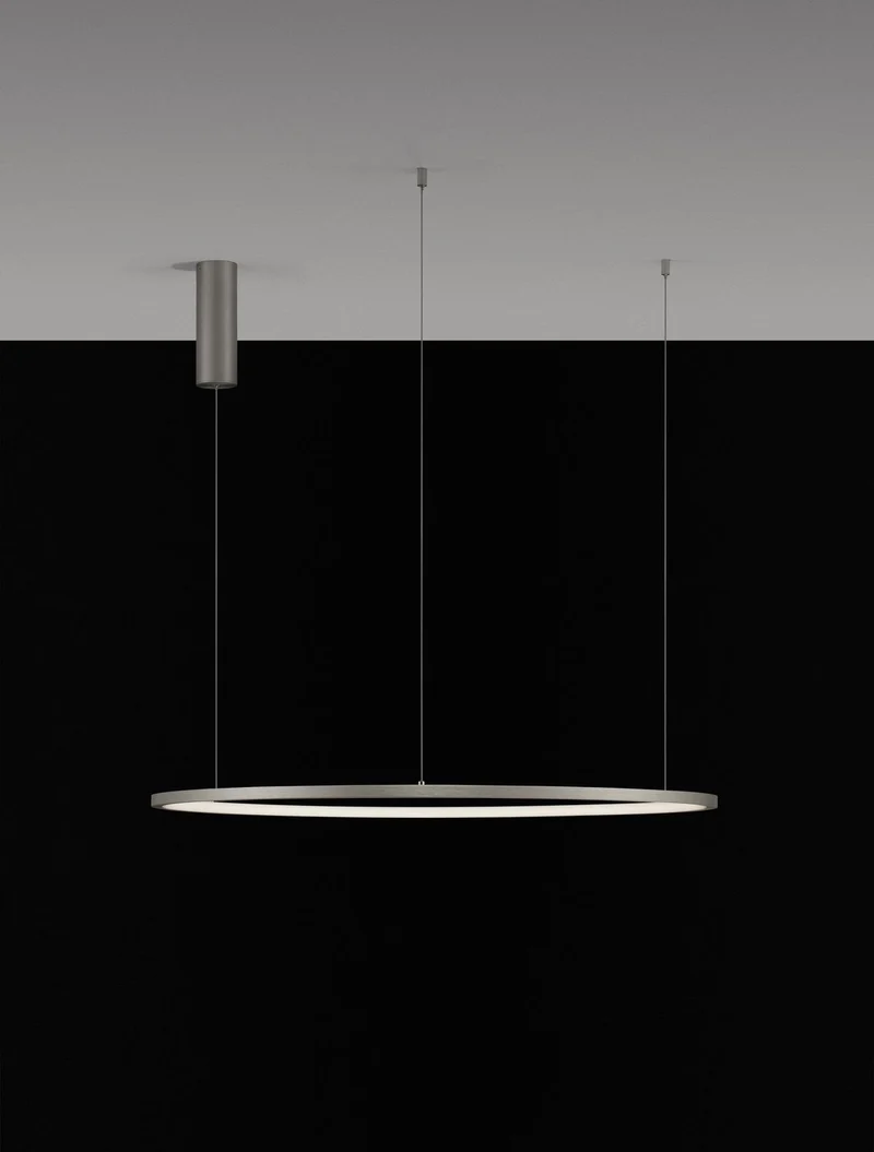B-Ware Nova Luce Pendelleuchte Hängeleuchte TARQUIN LED Silber Warmweiß dimmbar Ø 80 cm
