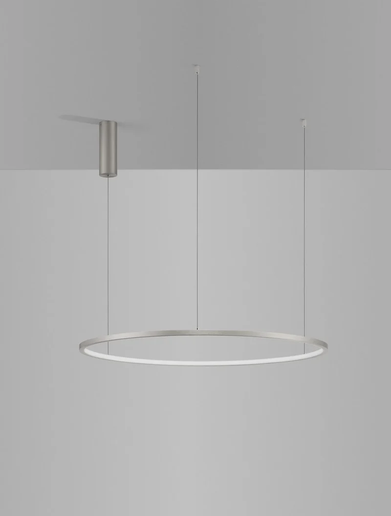 B-Ware Nova Luce Pendelleuchte Hängeleuchte TARQUIN LED Silber Warmweiß dimmbar Ø 80 cm