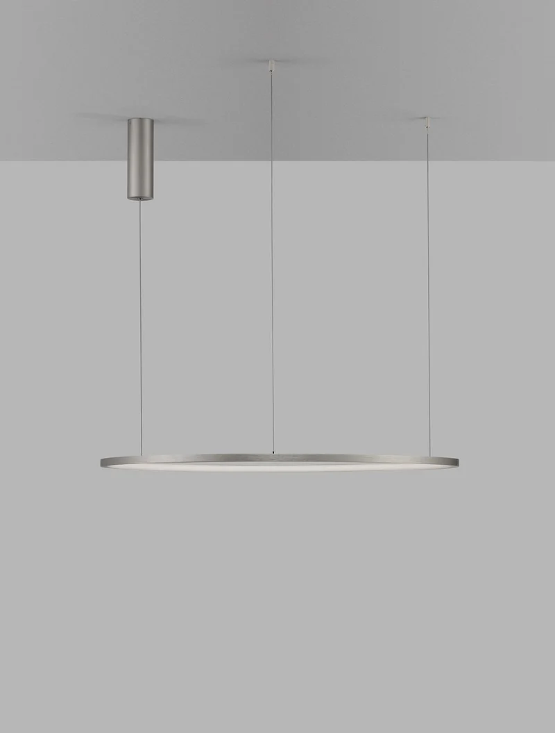 B-Ware Nova Luce Pendelleuchte Hängeleuchte TARQUIN LED Silber Warmweiß dimmbar Ø 80 cm