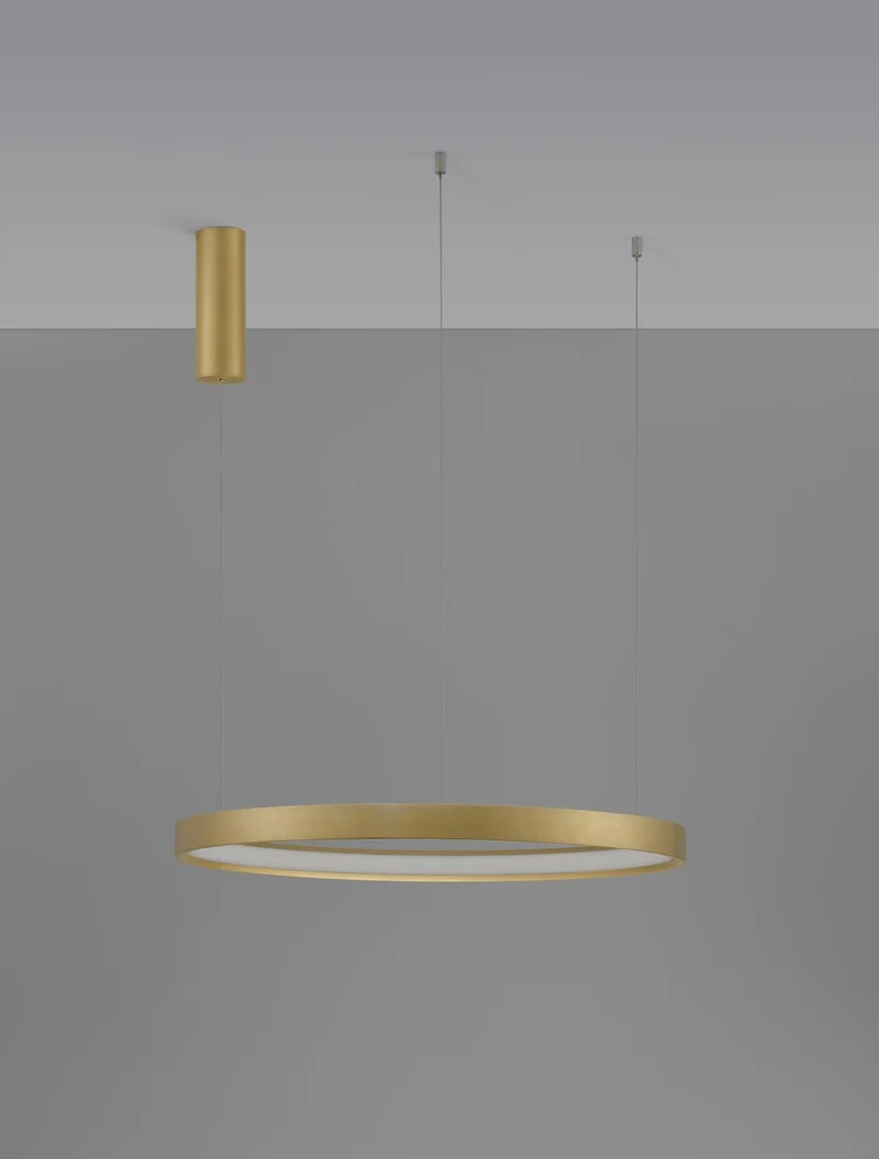 B-Ware Nova Luce Pendelleuchte Hängeleuchte PERRINE LED Gold Warmweiß dimmbar 150x60 cm