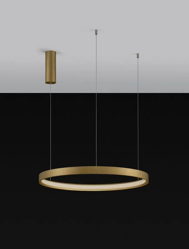 B-Ware Nova Luce Pendelleuchte Hängeleuchte PERRINE LED Gold Warmweiß dimmbar 150x60 cm