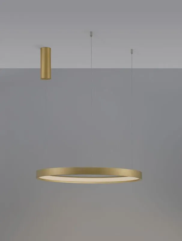 B-Ware Nova Luce Pendelleuchte Hängeleuchte PERRINE LED Gold Warmweiß dimmbar 150x60 cm