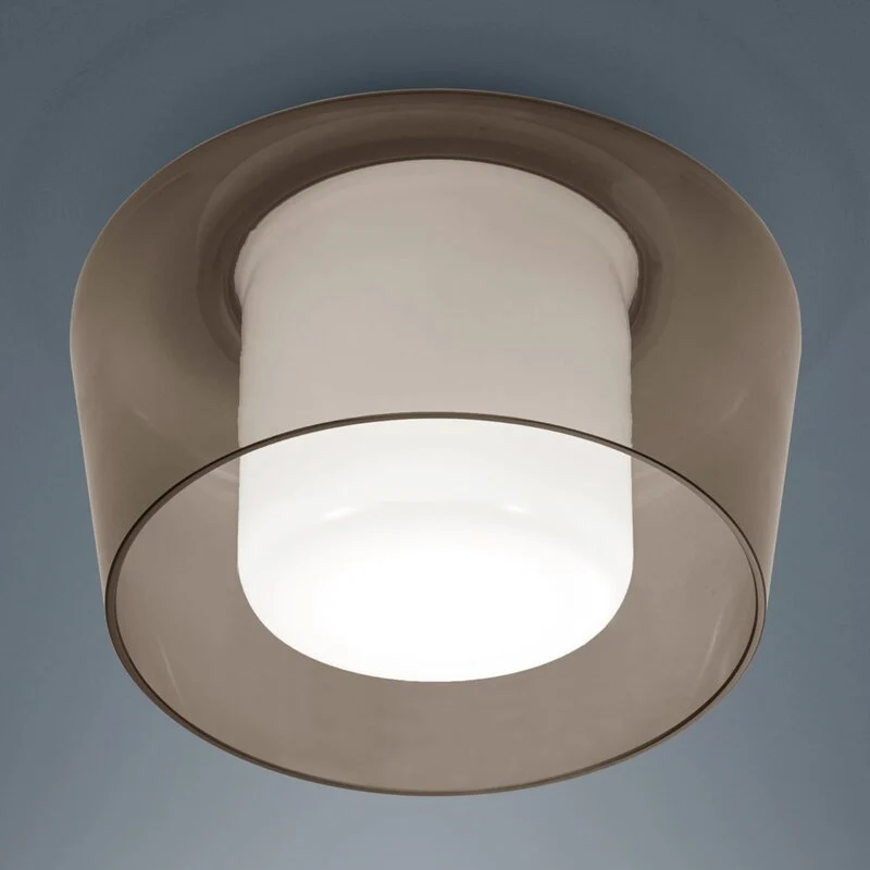 B-Ware Helestra Deckenleuchte Lampe Glas Metall Canio amber E27 LED Leuchte 26cm IP30
