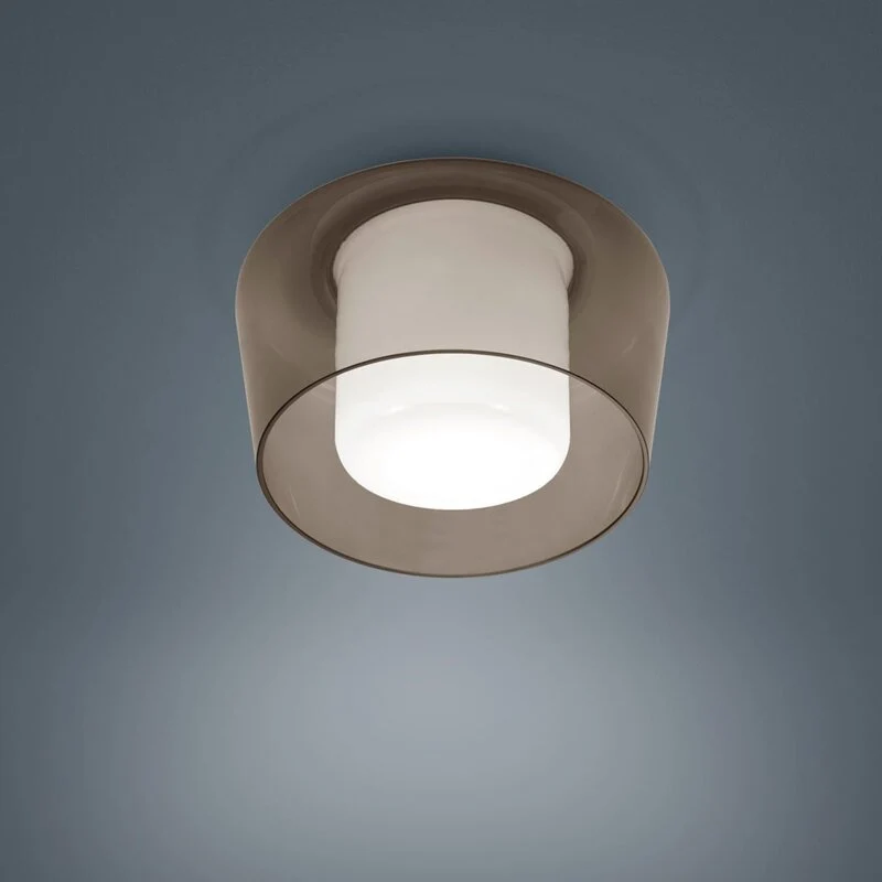B-Ware Helestra Deckenleuchte Lampe Glas Metall Canio amber E27 LED Leuchte 26cm IP30