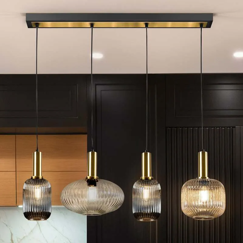 B-Ware Schuller Valencia Hängeleuchte Pendelleuchte Norma Glas bunt Metall 98 cm 4-351