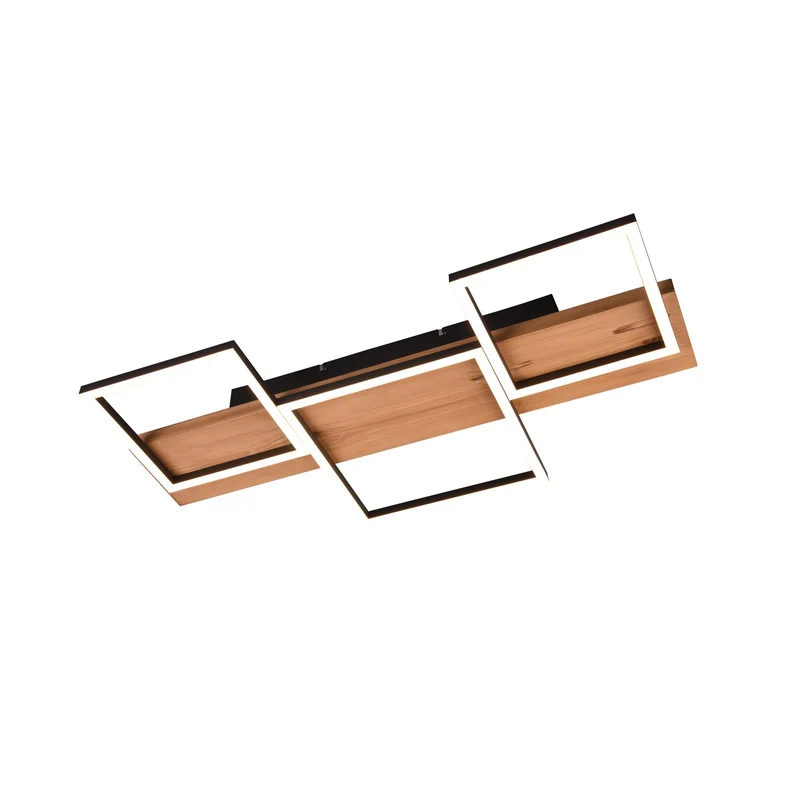 B-Ware TRIO LIGHTING Deckenleuchte LED-Deckenlampe Harper braun dimmbar Holz Metall