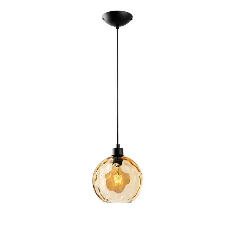 B-Ware Opviq Pendelleuchte Hängelampe Benek Glas gelb getönt Lampe Beleuchtung