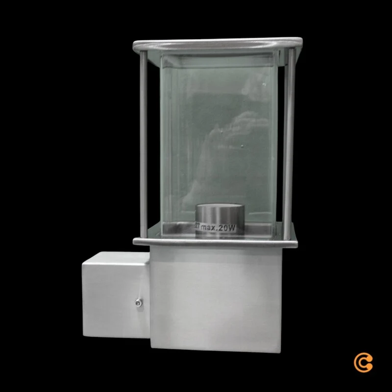 B-Ware Lindby Außenwandleuchte Wandlampe Edelstahl Caspa silber eckig E27 LED Leuchte