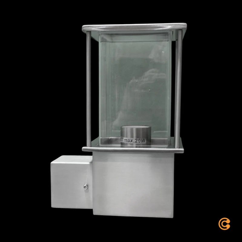 B-Ware Lindby Außenwandleuchte Wandlampe Edelstahl Caspa silber eckig E27 LED Leuchte