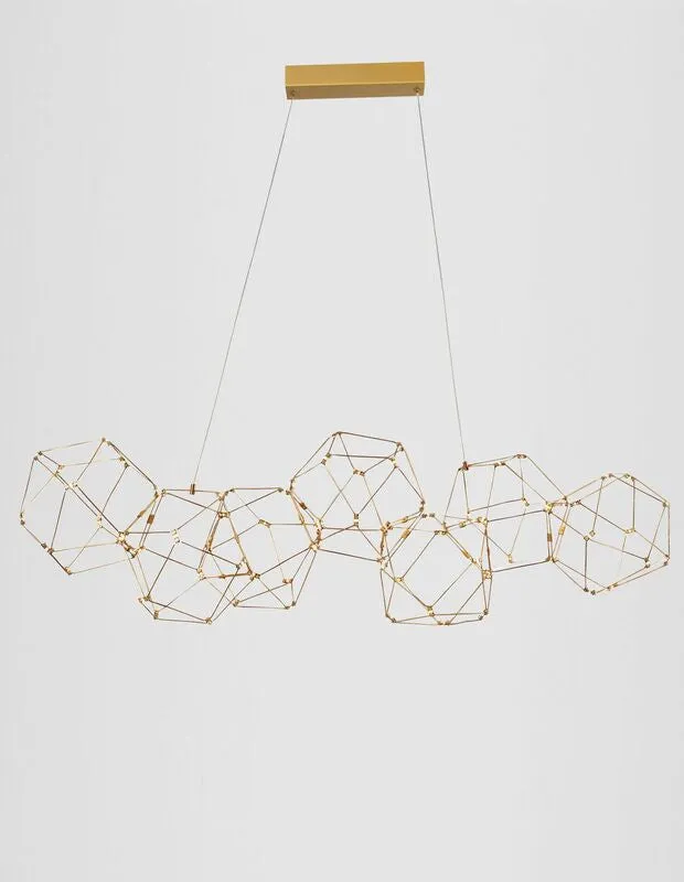 B-Ware Nova Luce Pendelleuchte Hängeleuchte NEBULA LED Gold Warmweiß 33,6 W 108 cm