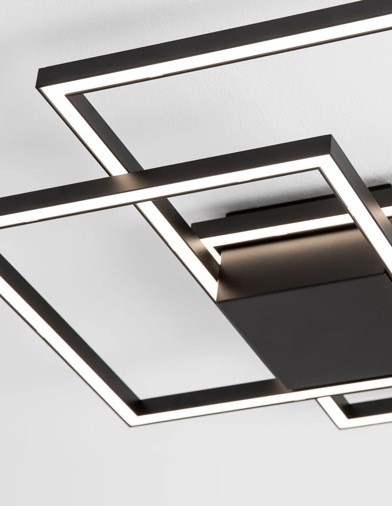 B-Ware Nova Luce Deckenleuchte Deckenlampe LED Schwarz Bilbao Warmweiß Beleuchtung 42 W