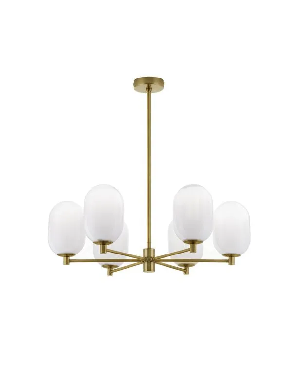 B-Ware Nova Luce Pendelleuchte Hängeleuchte BALOR G9 LED 6-fach Gold dimmbar Ø 65 cm
