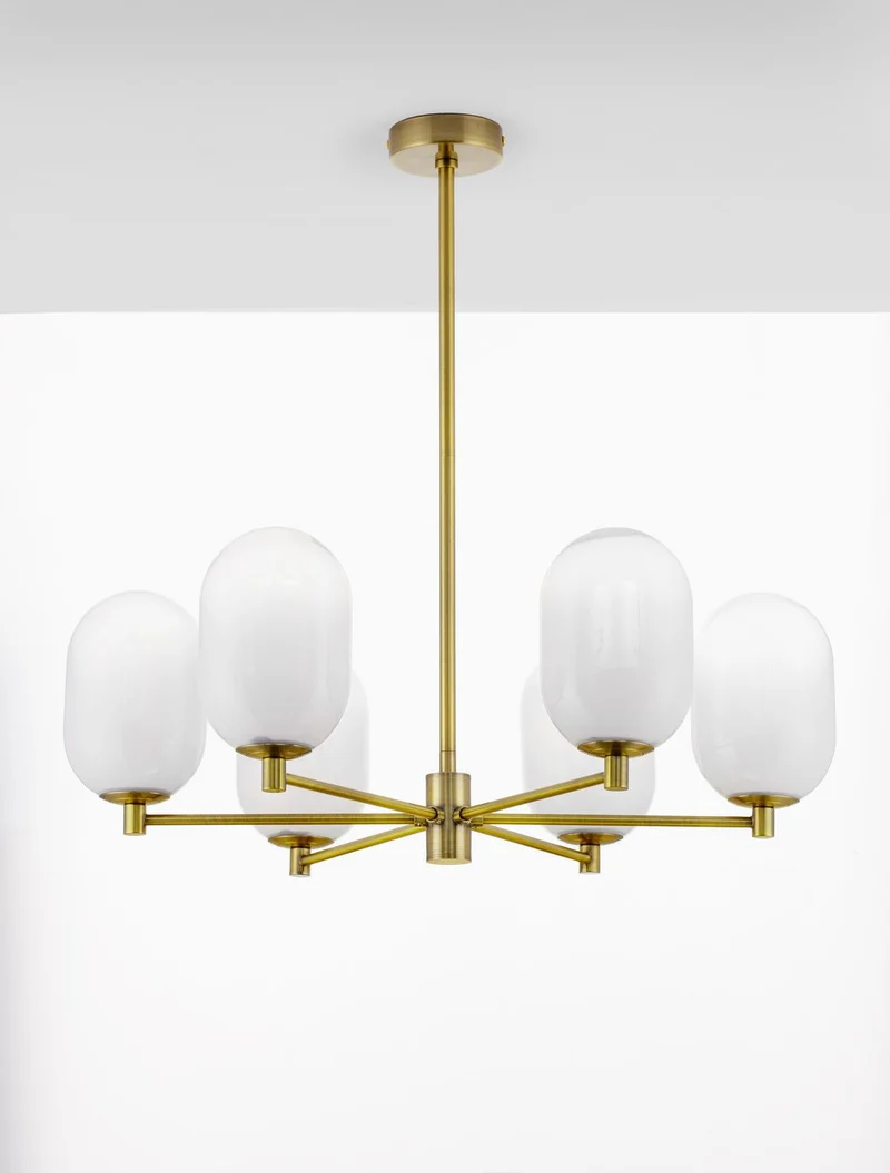 B-Ware Nova Luce Pendelleuchte Hängeleuchte BALOR G9 LED 6-fach Gold dimmbar Ø 65 cm