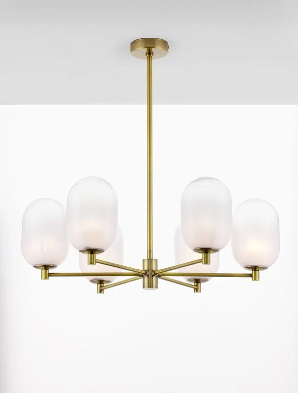 B-Ware Nova Luce Pendelleuchte Hängeleuchte BALOR G9 LED 6-fach Gold dimmbar Ø 65 cm