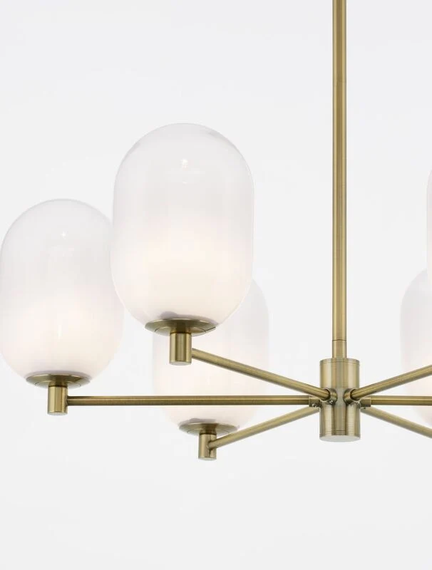 B-Ware Nova Luce Pendelleuchte Hängeleuchte BALOR G9 LED 6-fach Gold dimmbar Ø 65 cm