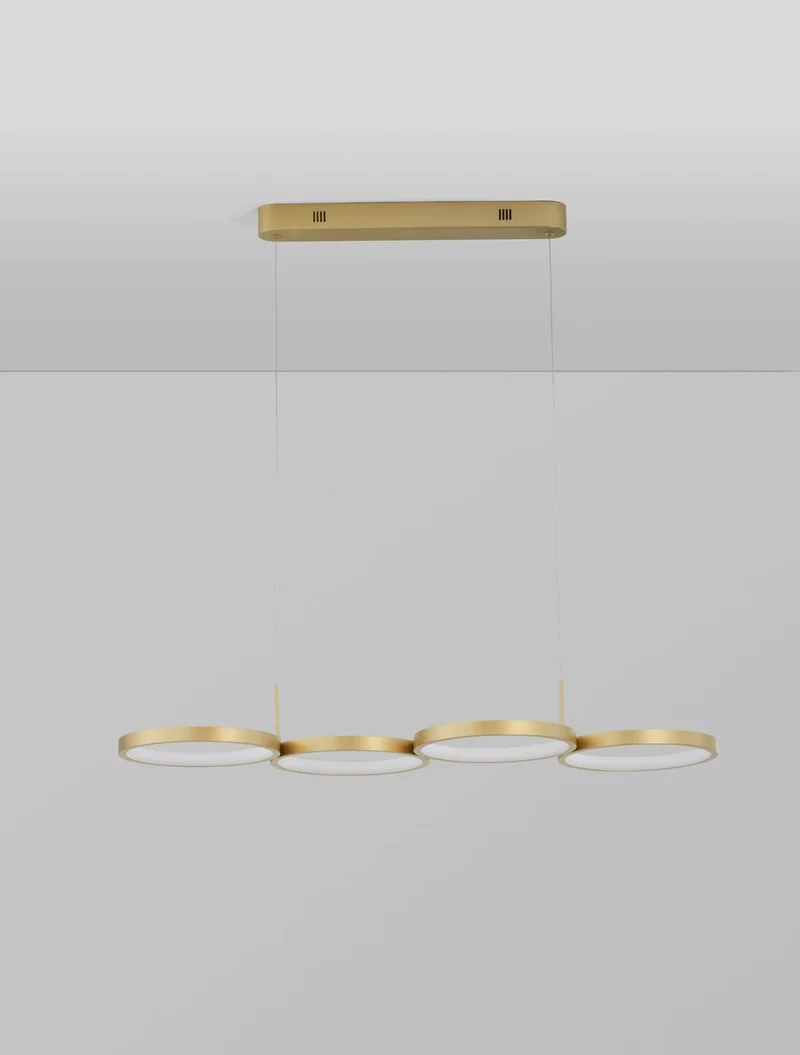 B-Ware Nova Luce Hängeleuchte Hängelampe MAGNUS LED Messing Warmweiß dimmbar 41 W Lampe