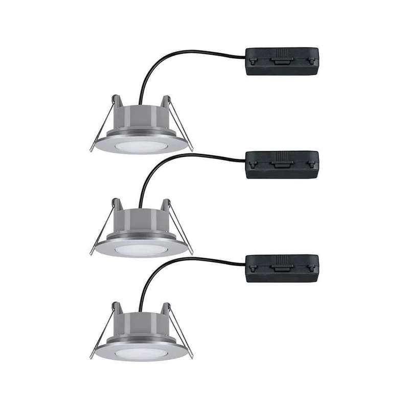 3er-Set LED Einbauleuchten Calla IP65 schwenkbar 4000K Chrom-Matt