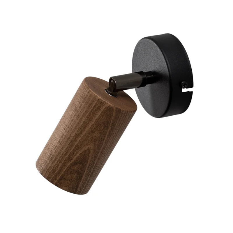 B-Ware Wandleuchte Nise Wandlampe schwarz Holz Leuchte Lampe Stahl Wohnzimmer GU10 LED