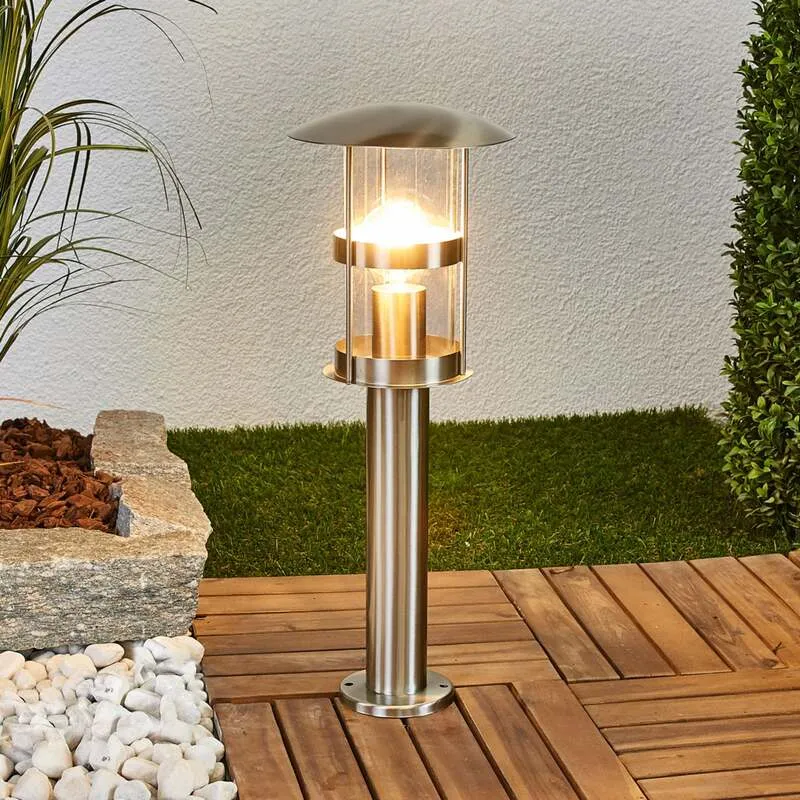 B-Ware Lindby Noemi Edelstahl-Sockellampe Wegeleuchte Gartenlampe Lampe E27 edelstahl