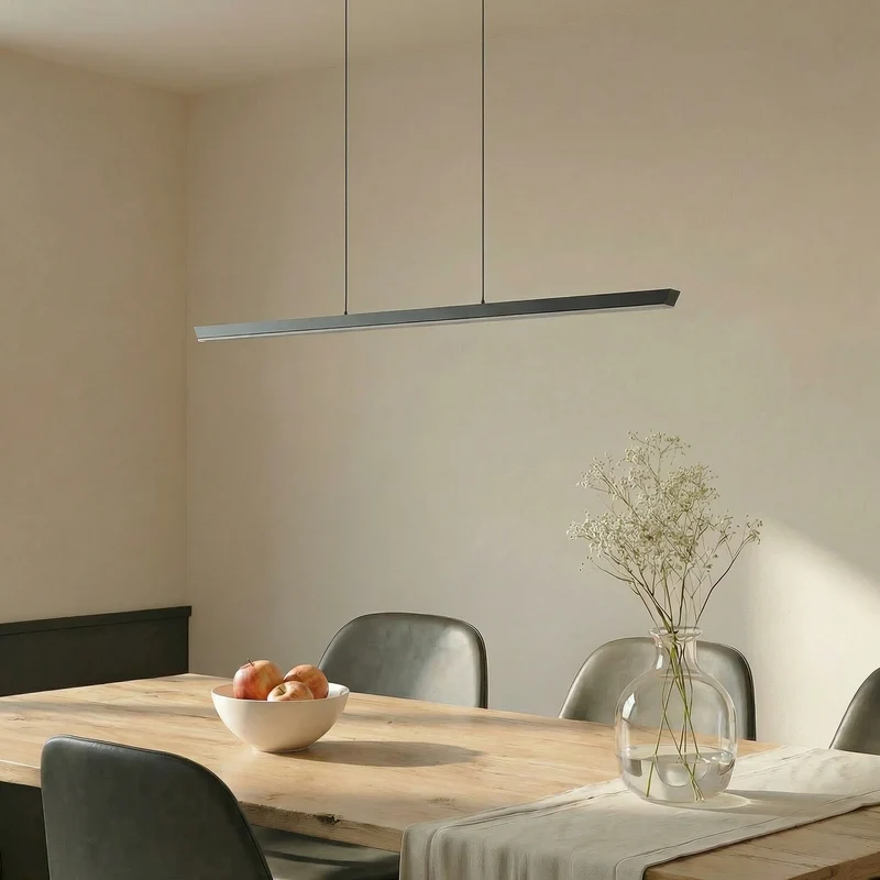B-Ware Lucande Pendelleuchte Hängelampe LED Solvar schwarz dimmbar CCT Esszimmer 117 cm
