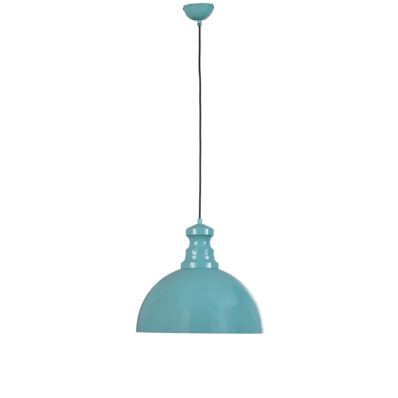 B-Ware Pendelleuchte Kure Hängelampe türkis Metall Leuchte Ø 40 cm E27 LED Lampe