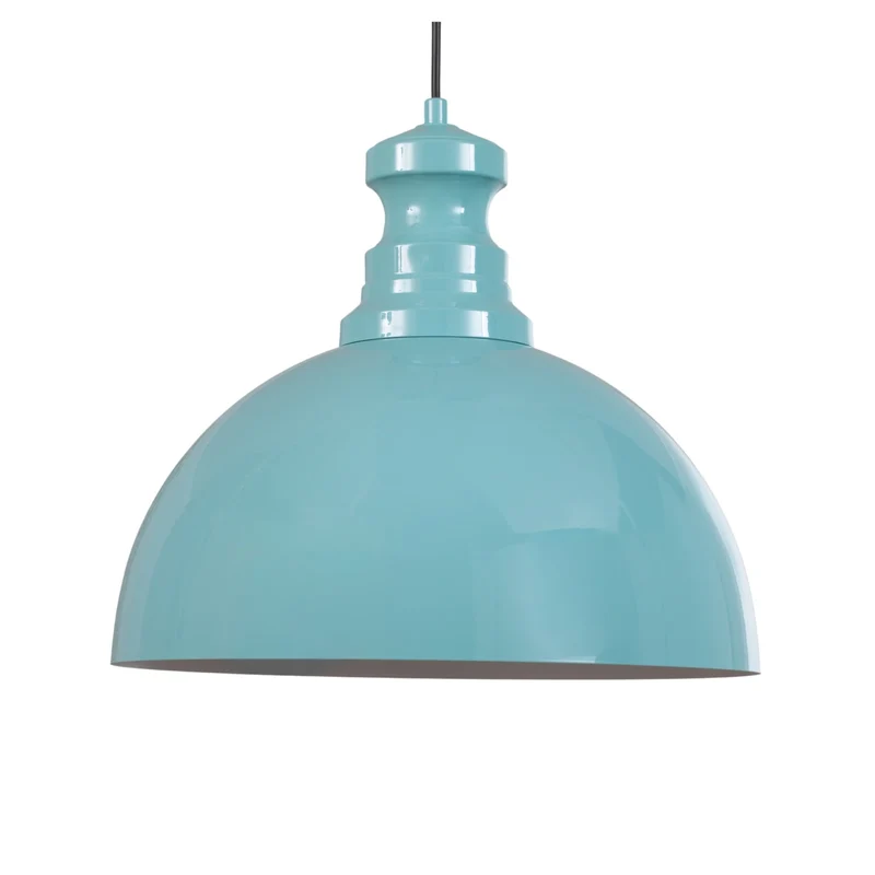 B-Ware Pendelleuchte Kure Hängelampe türkis Metall Leuchte Ø 40 cm E27 LED Lampe