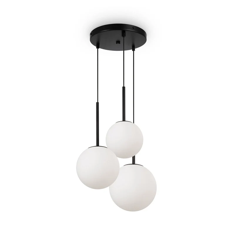 B-Ware Maytoni Hängelampe Pendelleuchte Basic Glas schwarz Ø40cm 3-flg Beleuchtung