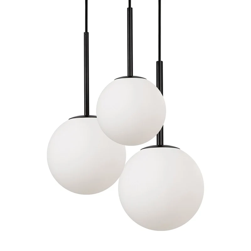 B-Ware Maytoni Hängelampe Pendelleuchte Basic Glas schwarz Ø40cm 3-flg Beleuchtung