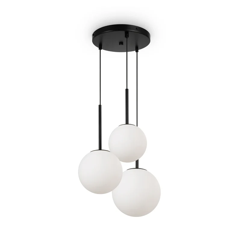 B-Ware Maytoni Hängelampe Pendelleuchte Basic Glas schwarz Ø40cm 3-flg Beleuchtung