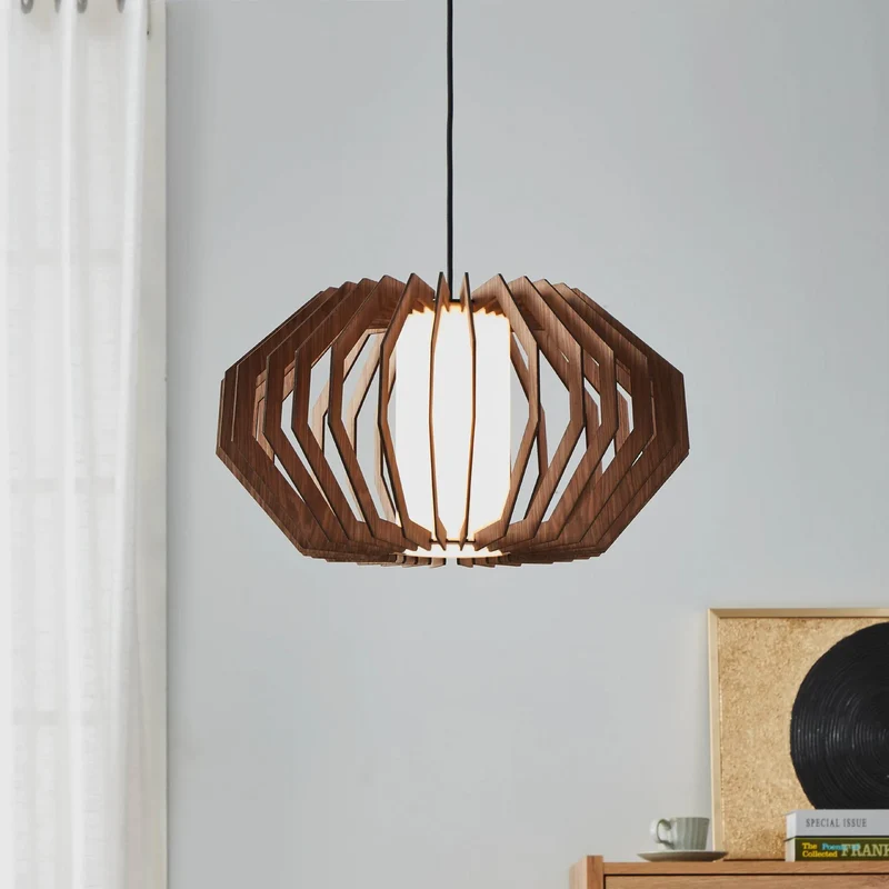 B-Ware EGLO Hängeleuchte Pendelleuchte Lampe Rusticaria Holz Glas braun weiß E27 LED
