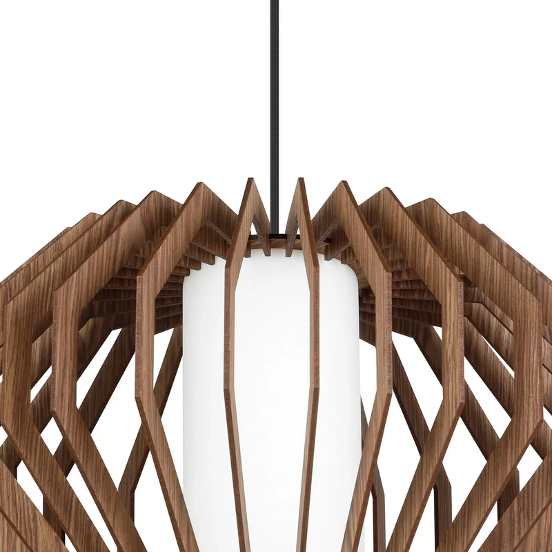 B-Ware EGLO Hängeleuchte Pendelleuchte Lampe Rusticaria Holz Glas braun weiß E27 LED