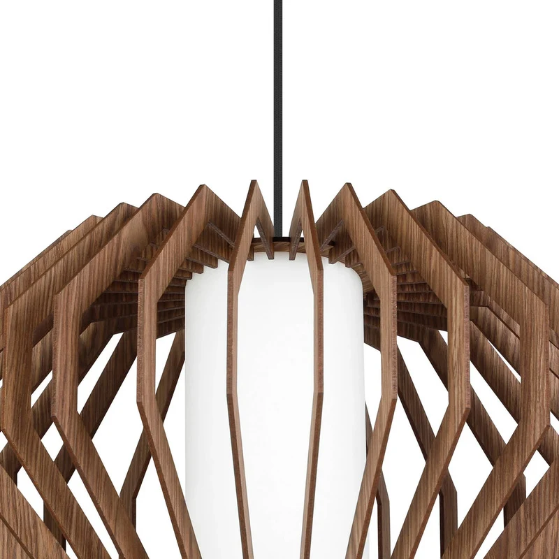 B-Ware EGLO Hängeleuchte Pendelleuchte Lampe Rusticaria Holz Glas braun weiß E27 LED