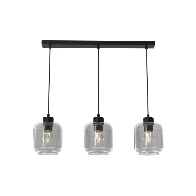 B-Ware Eko-Light Hängeleuchte Sombra Hängelampe Deckenlampe rauch dreiflammig länglich