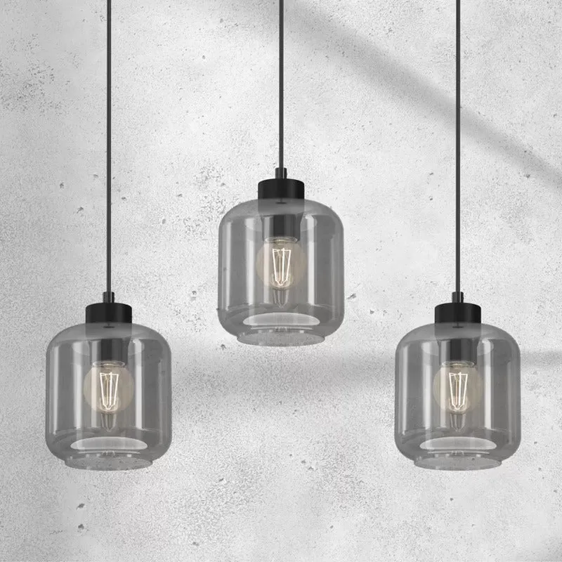 B-Ware Eko-Light Hängeleuchte Sombra Hängelampe Deckenlampe rauch dreiflammig länglich