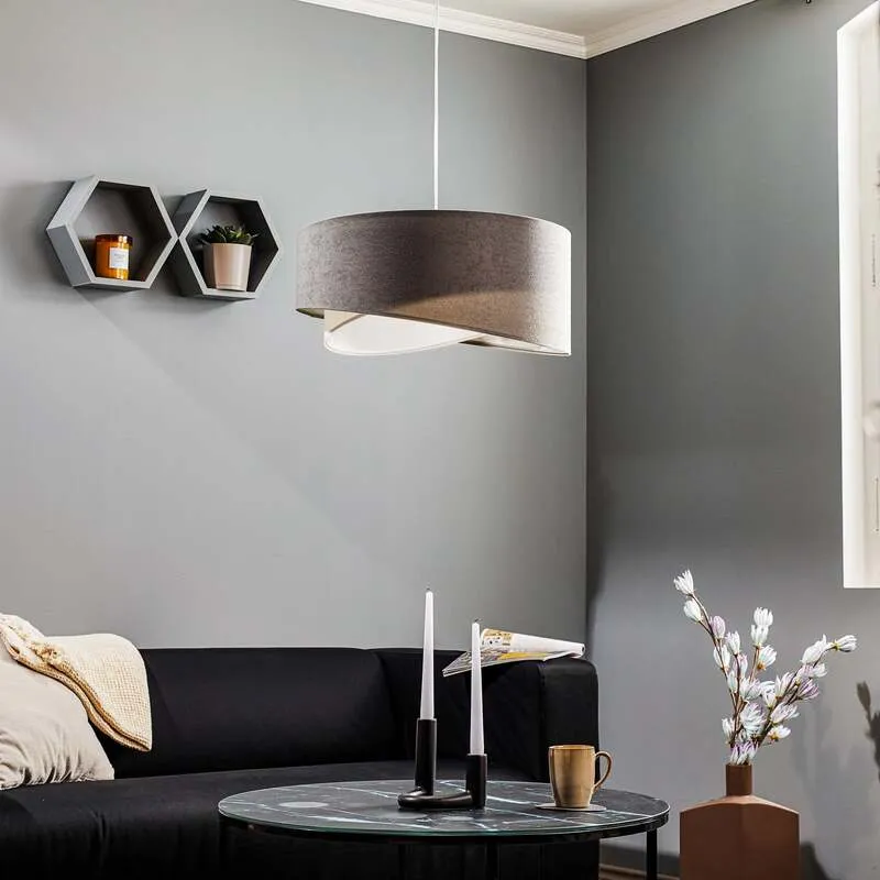 B-Ware Maco Design Pendellampe Hängelampe Vivien Lampe grau weiß silber dreifarbig
