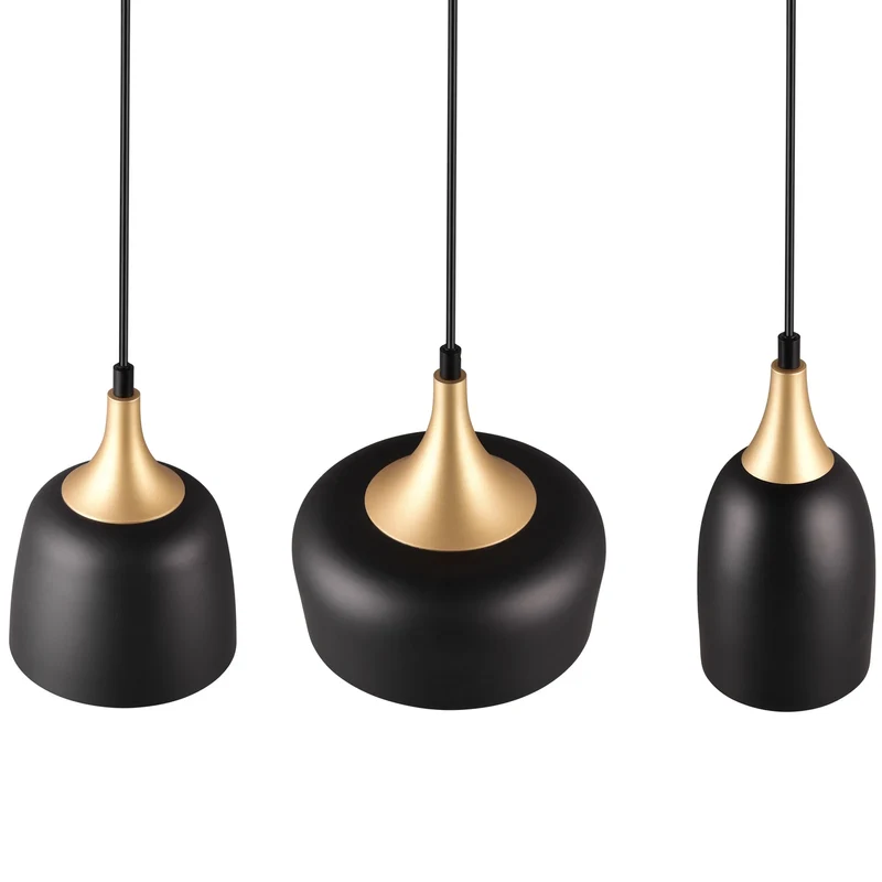 B-Ware Trio Lighting Hängeleuchte Pendelleuchte Chiraz schwarz gold Metall dreiflammig