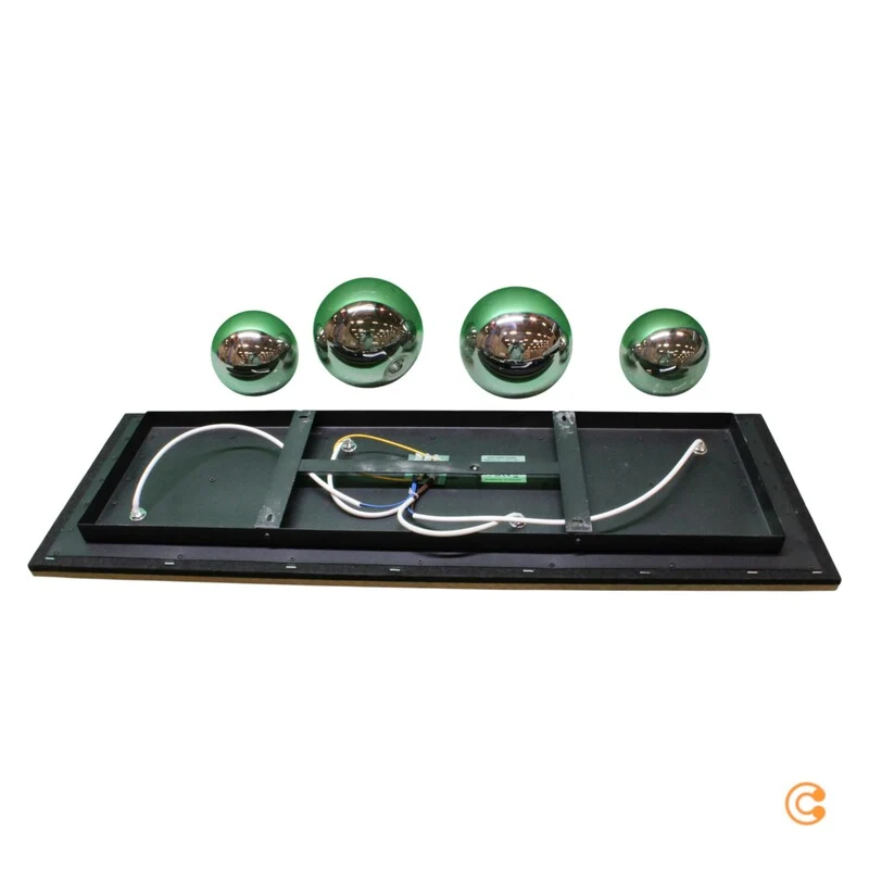B-Ware JUST LIGHT Deckenleuchte Deckenlampe Green Stika Holz Glas rauchgrau G9 LED