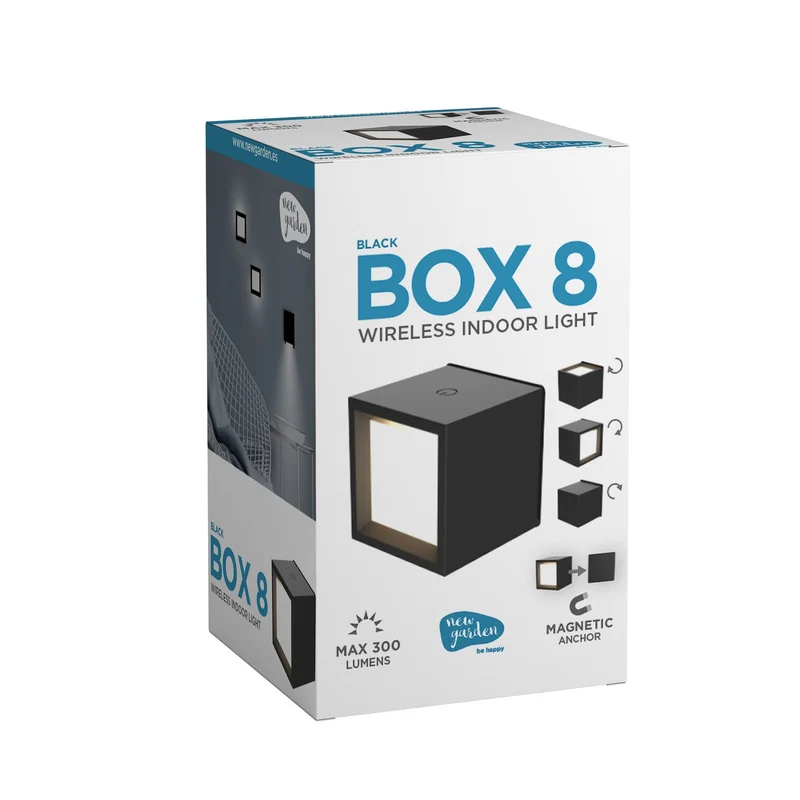 B-Ware Newgarden Wandleuchte Lampe LED Akku Box 8 schwarz Innenleuchte Wandlampe