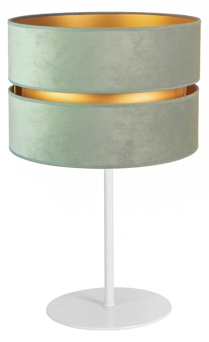 B-Ware EULUNA Tischlampe Tischleuchte Golden Duo Lampe mintgrün gold Samt 30 cm E14 LED
