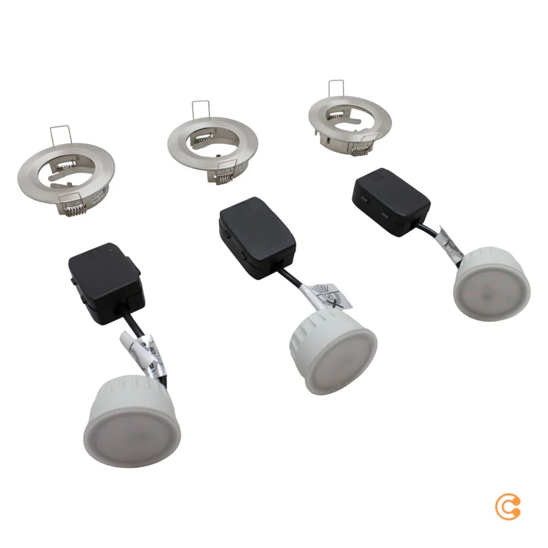 B-Ware Paulmann Einbauspot Deckenspot LED Nova Coin dimmbar stahl Aluminium 3er-Set