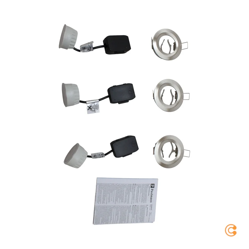 B-Ware Paulmann Einbauspot Deckenspot LED Nova Coin dimmbar stahl Aluminium 3er-Set