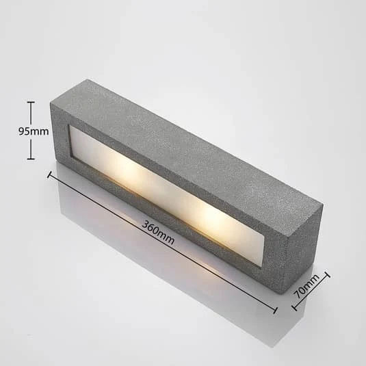 B-Ware Lindby Nellie LED-Beton-Wandleuchte Wandleuchte Lampe Leuchte Beton Breite 36cm