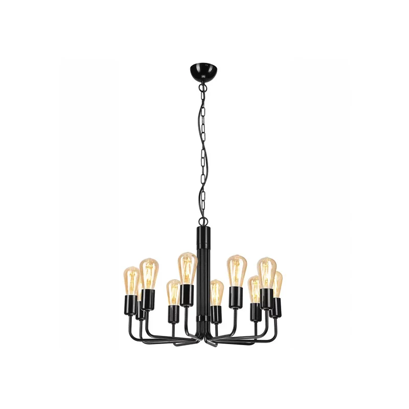 B-Ware Kronleuchter Malou zehnflammig schwarz Deckenlampe Deckenleuchte Lampe Leuchte
