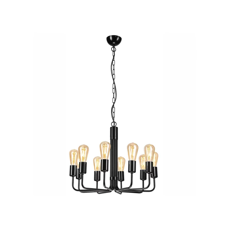 B-Ware Kronleuchter Malou zehnflammig schwarz Deckenlampe Deckenleuchte Lampe Leuchte