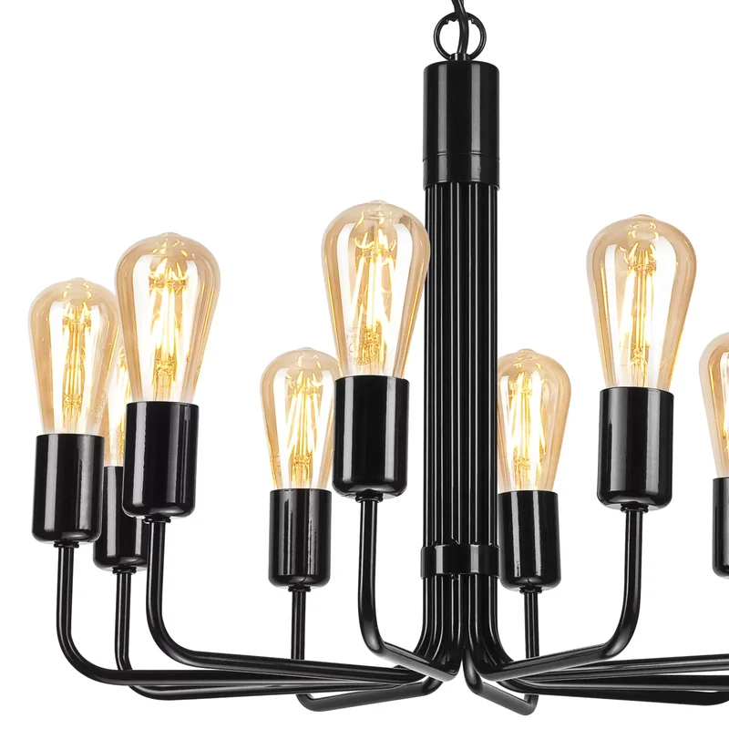B-Ware Kronleuchter Malou zehnflammig schwarz Deckenlampe Deckenleuchte Lampe Leuchte