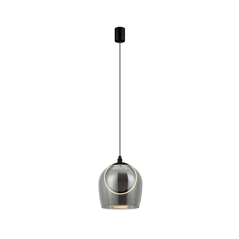 B-Ware Zambelis Hängeleuchte Pendelleuchte LED Glas rauchgrau 1 flammig 23078 20 cm