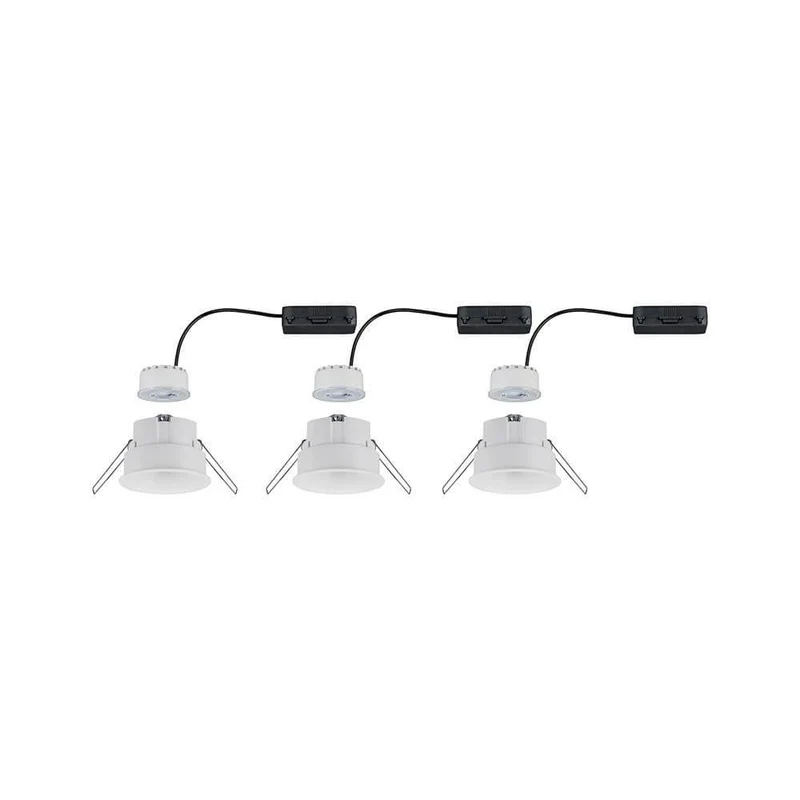 3er-Set LED Einbauleuchten Cymbal Coin starr Dimmbar IP44 2700K Weiß