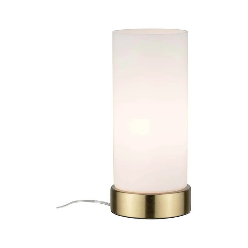 Tischleuchte Pinja mit Touch-Schalter Weiß, Messing