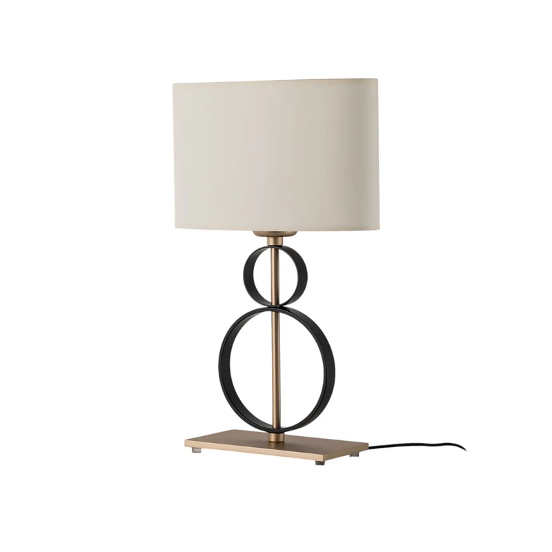 B-Ware Tischleuchte Lampe Priam schwarz gold Stahl Schalter 42 cm E27 LED Leuchte Lampe